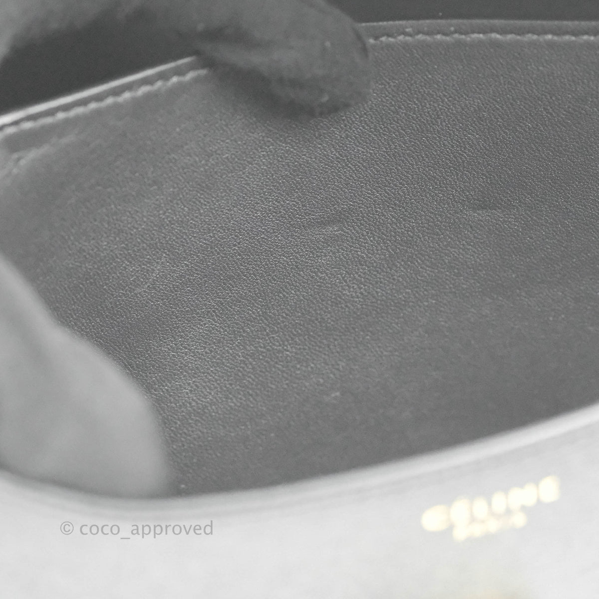 Celine Medium Classic Box Flap Dark Grey Liege Calfskin