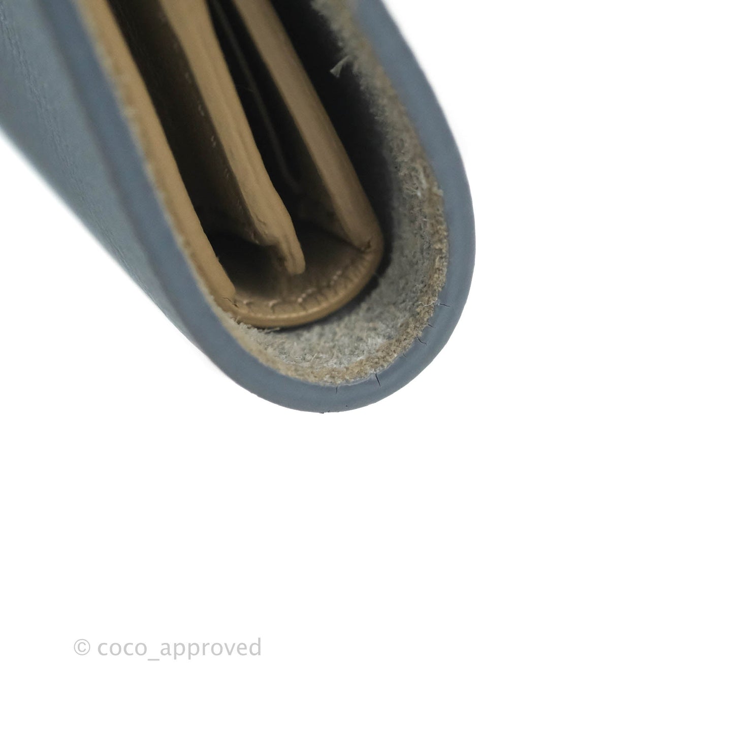 Celine Strap Medium Wallet Grained Leather Blue/Taupe