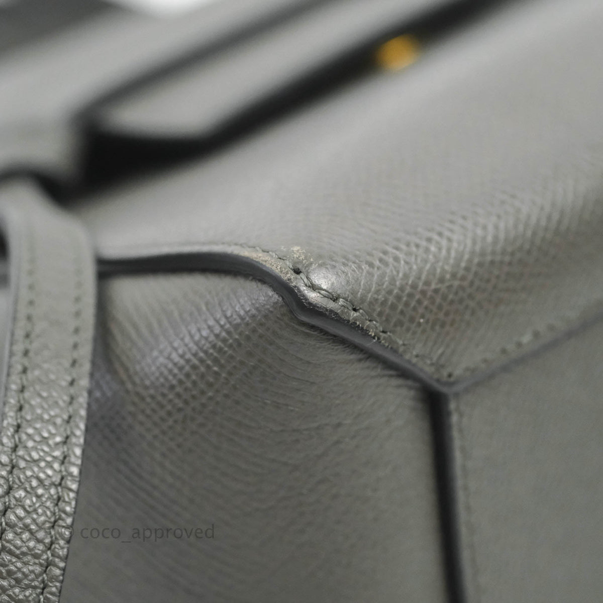 Celine Nano Belt Bag Grey Grained Calfskin Gold Hardware