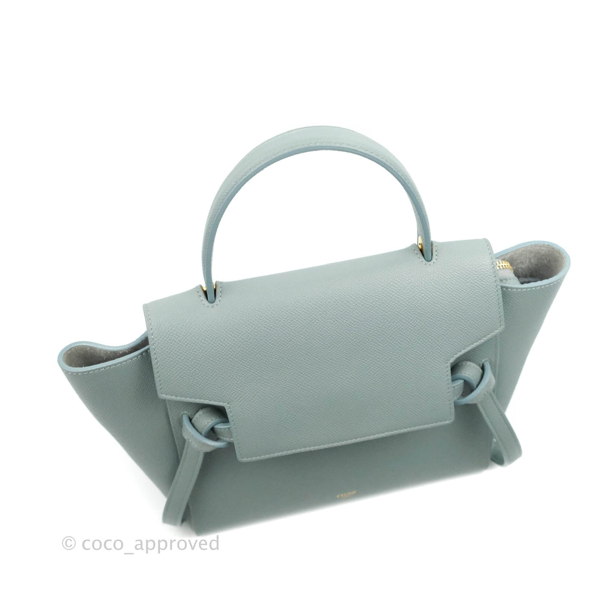 Celine Micro Belt Bag Light Blue Grained Calfskin Gold Hardware