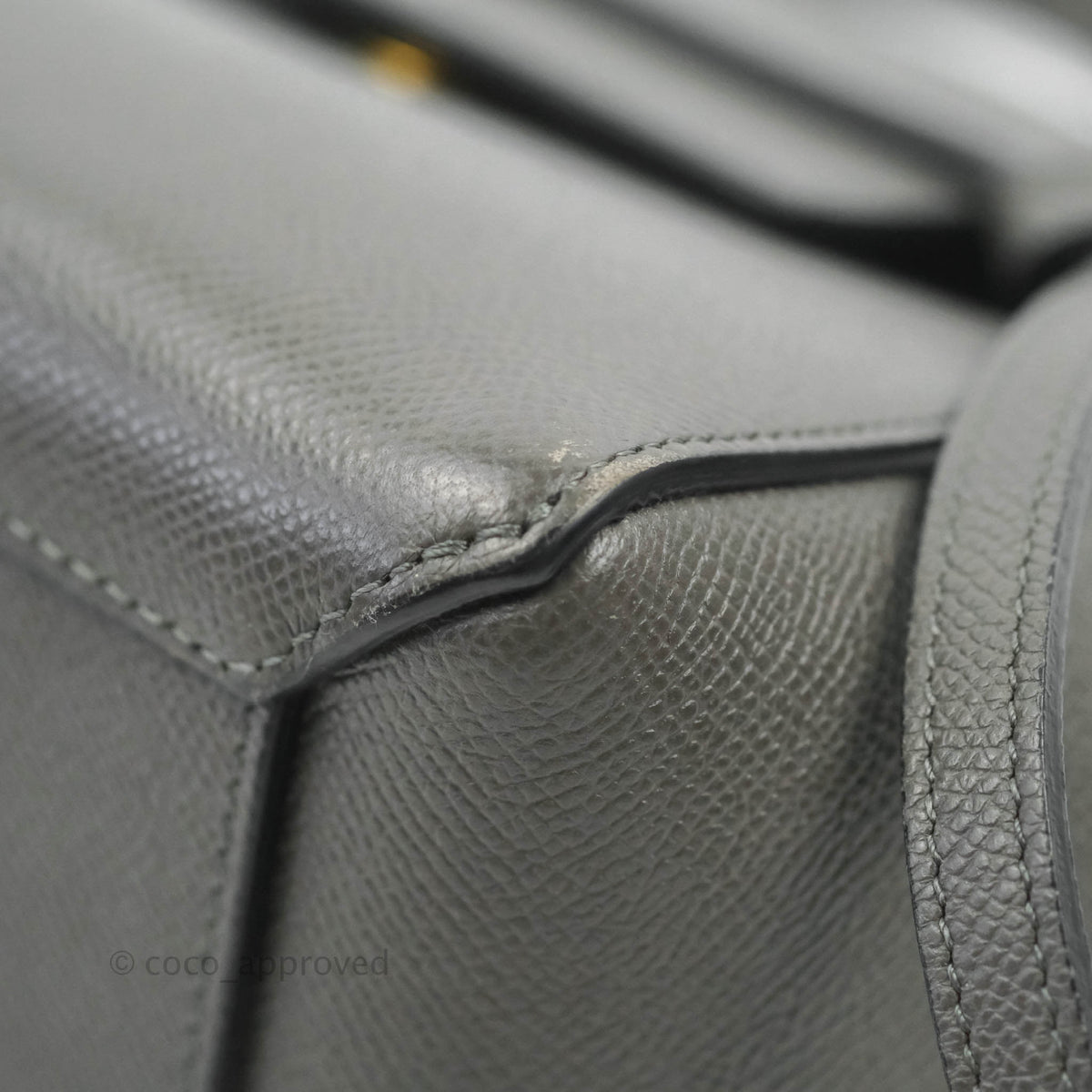 Celine Nano Belt Bag Grey Grained Calfskin Gold Hardware