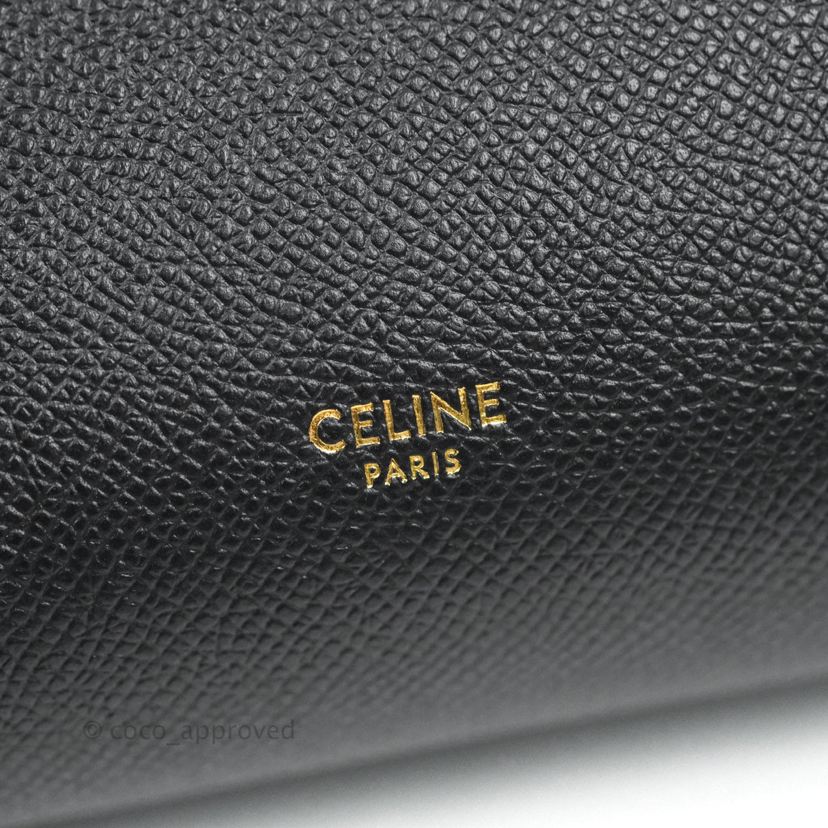 Celine Micro Belt Bag Dark Grey Grained Calfskin Gold Hardware