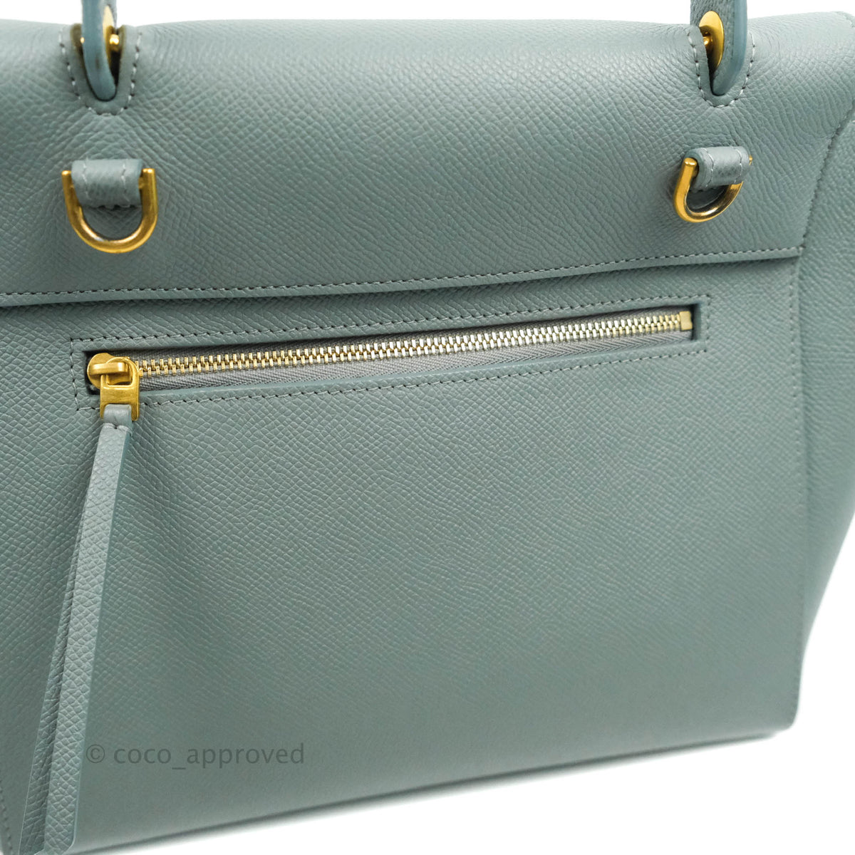 Celine Micro Belt Bag Light Blue Grained Calfskin Gold Hardware