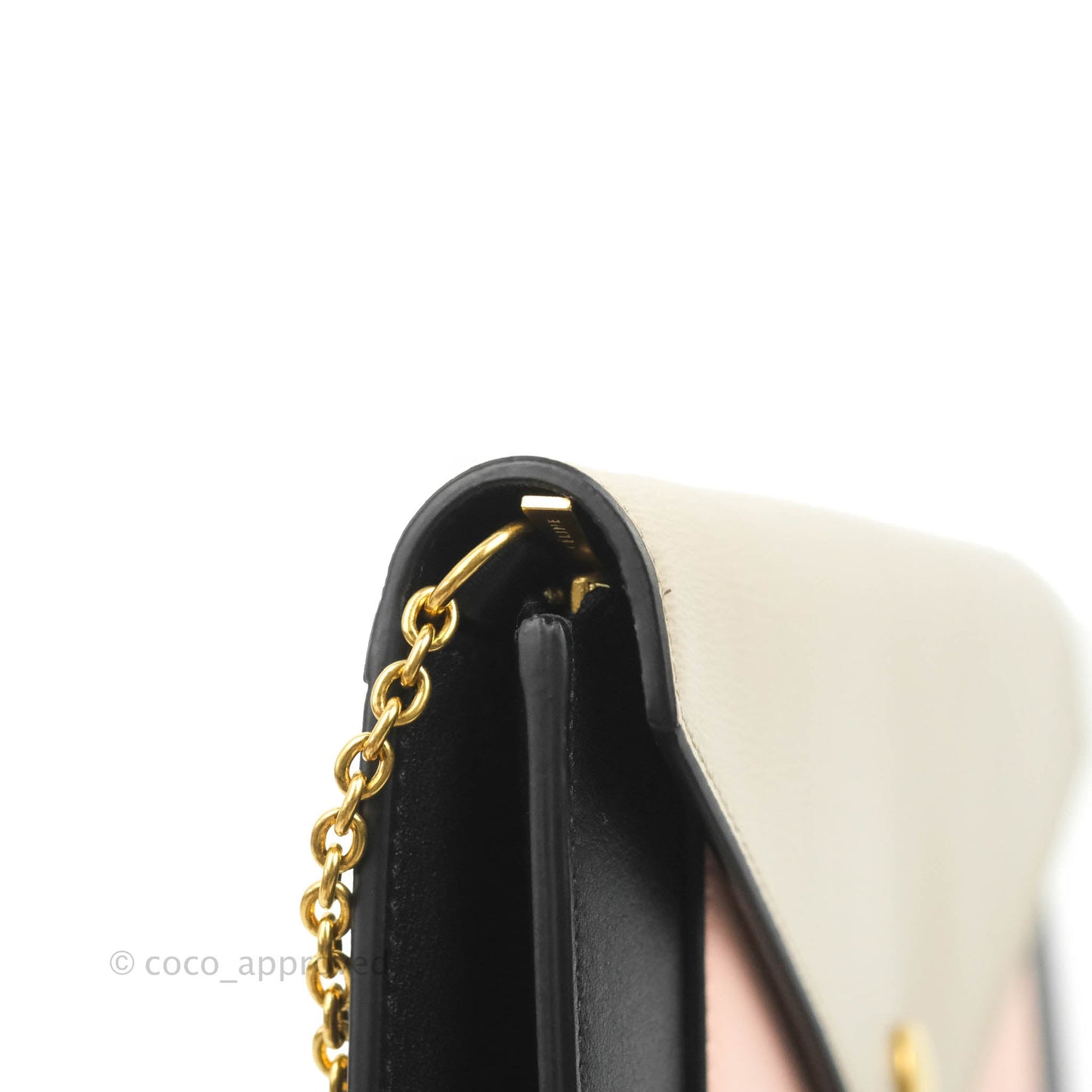 Celine Pocket Envelope Wallet on Chain Beige/Pink/Black