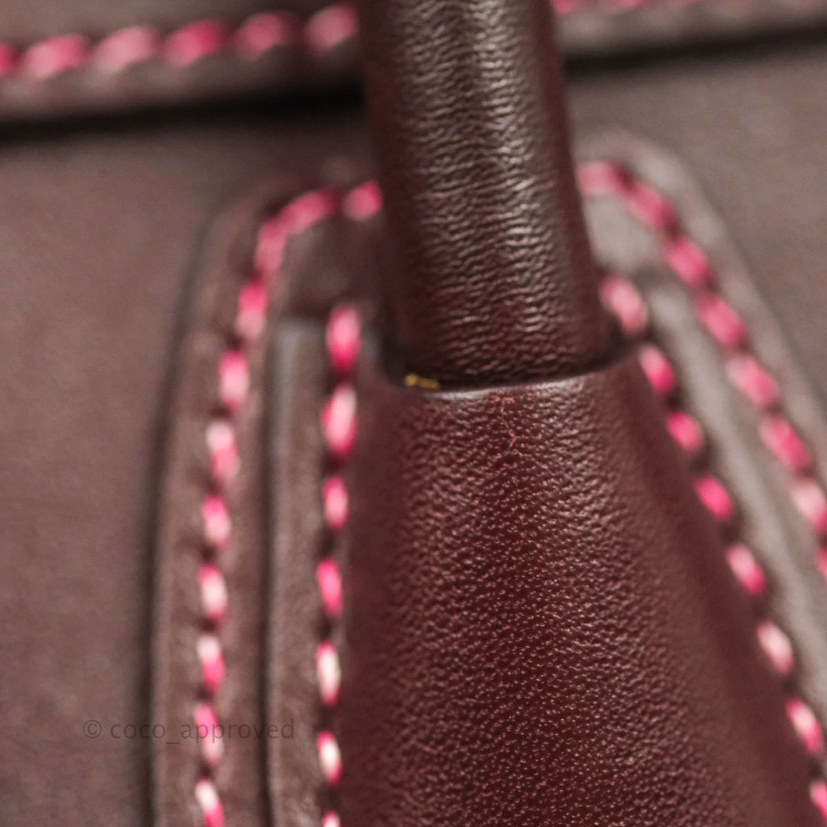 Celine Nano Luggage Bag Burgundy Gold Hardware
