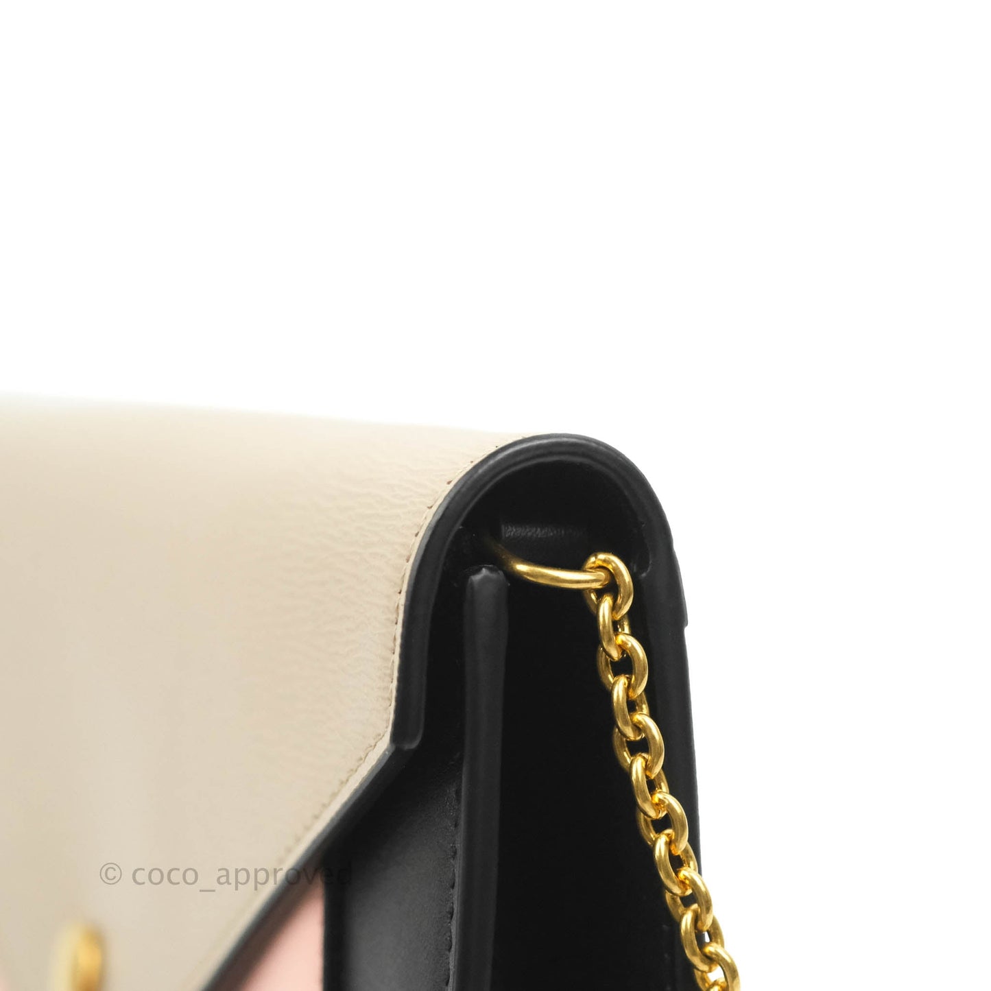 Celine Pocket Envelope Wallet on Chain Beige/Pink/Black