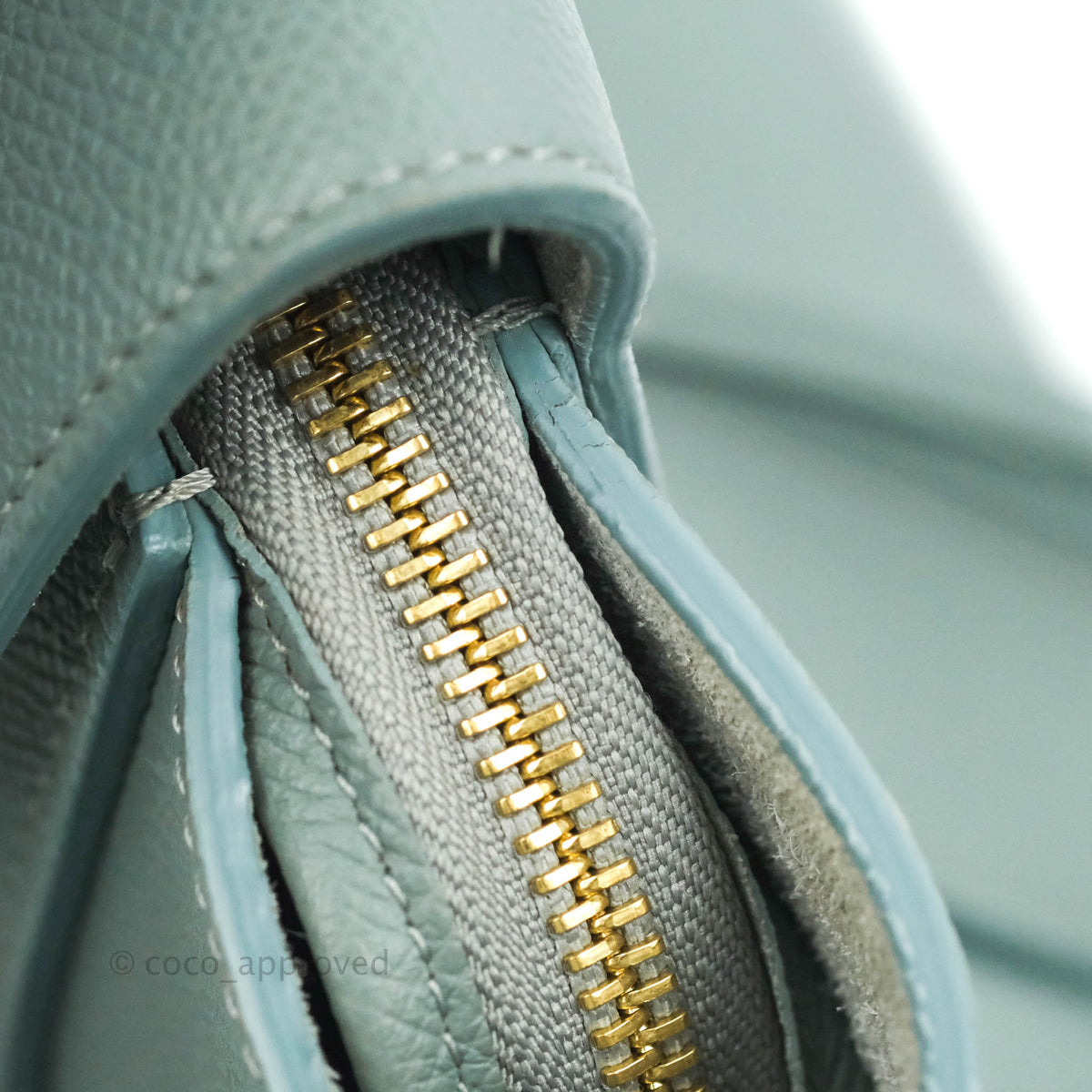 Celine Micro Belt Bag Light Blue Grained Calfskin Gold Hardware