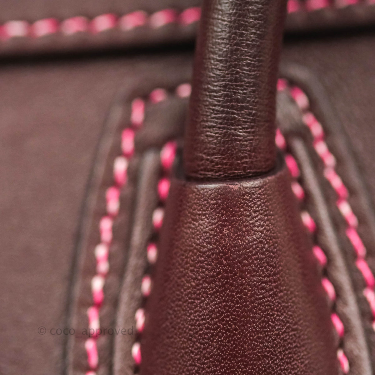 Celine Nano Luggage Bag Burgundy Gold Hardware