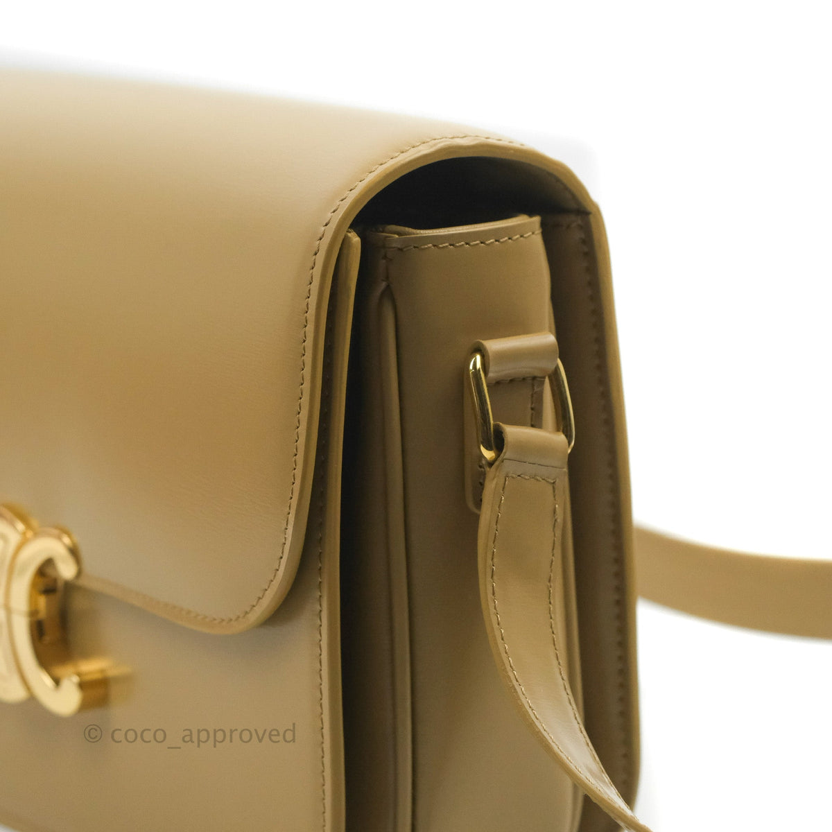 Celine Medium Triomphe Bag Olive Shiny Calfskin
