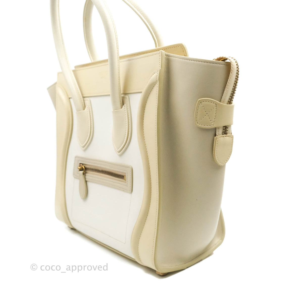 Celine Micro Luggage Light Beige/White Calfskin