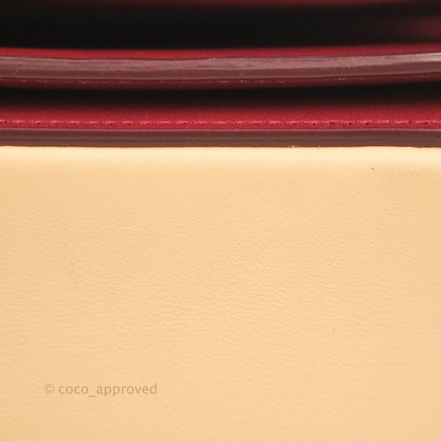 Celine Frame Shoulder Bag Beige Red Calfskin Gold Hardware