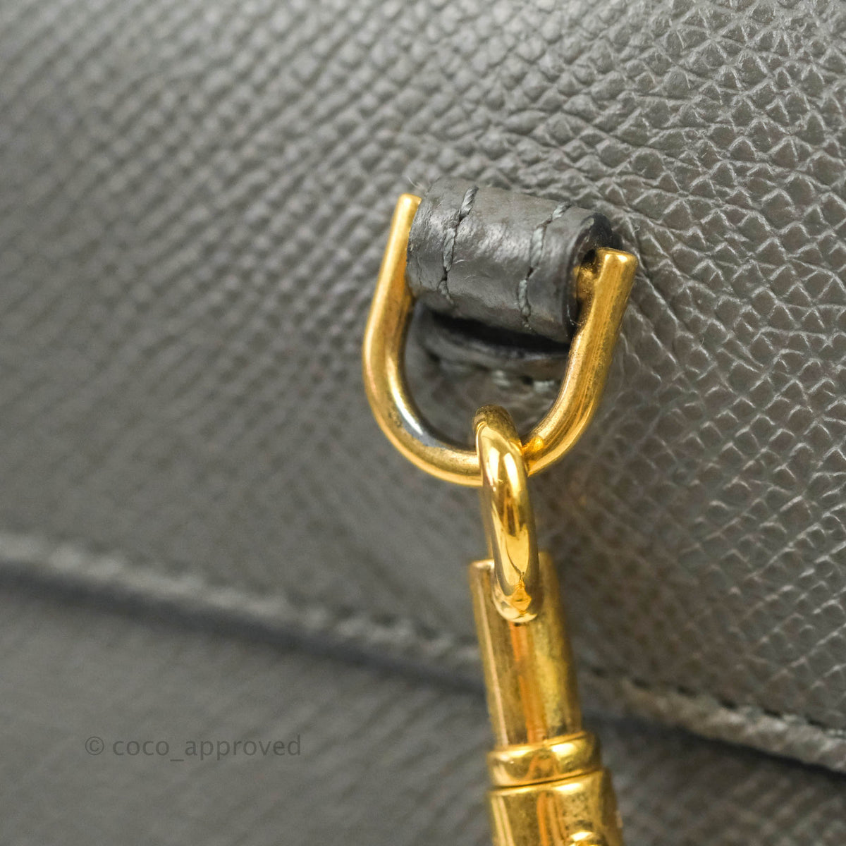 Celine Nano Belt Bag Grey Grained Calfskin Gold Hardware