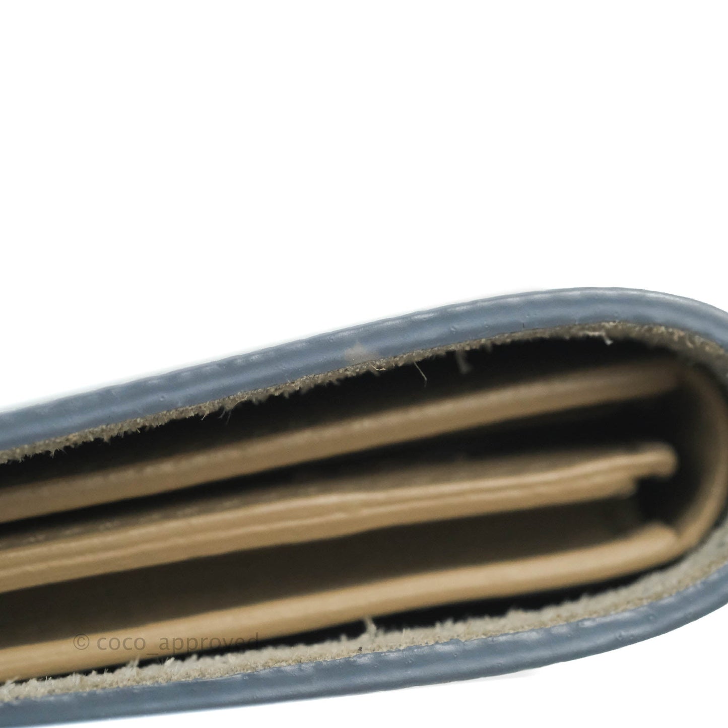 Celine Strap Medium Wallet Grained Leather Blue/Taupe