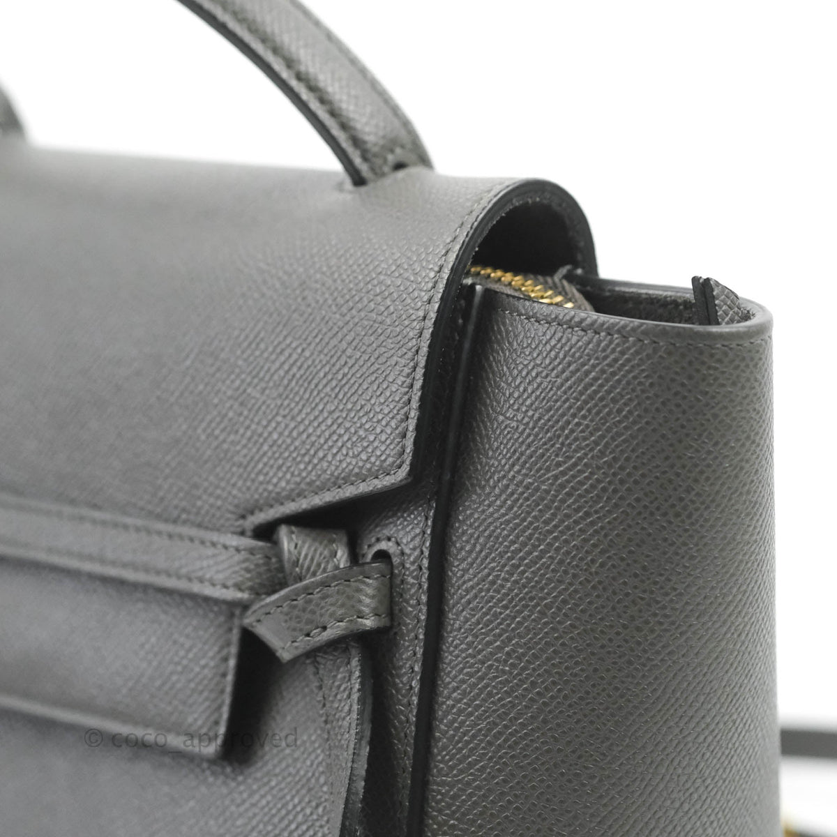 Celine Nano Belt Bag Grey Grained Calfskin Gold Hardware
