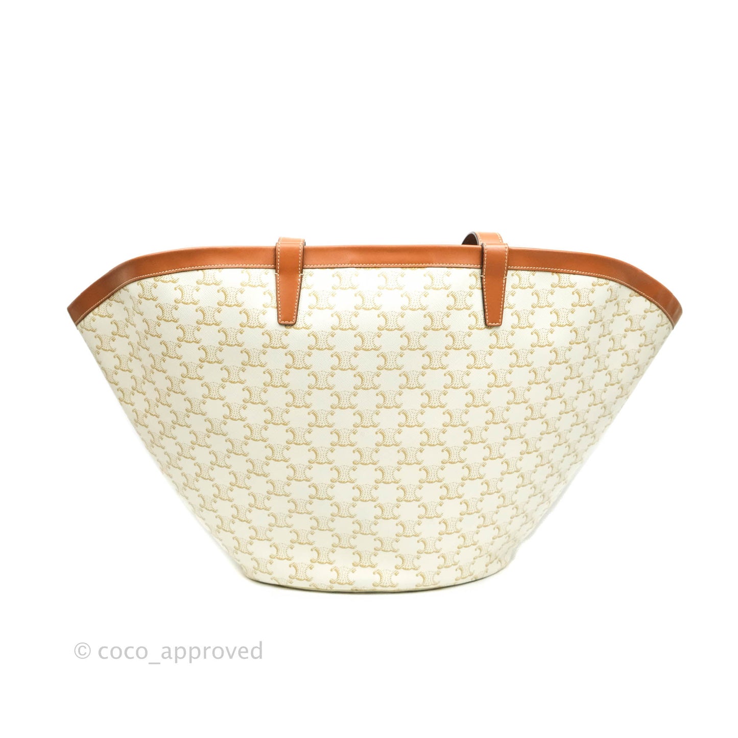 Celine Large Couffin Tote Triomphe Canvas Celine Print White