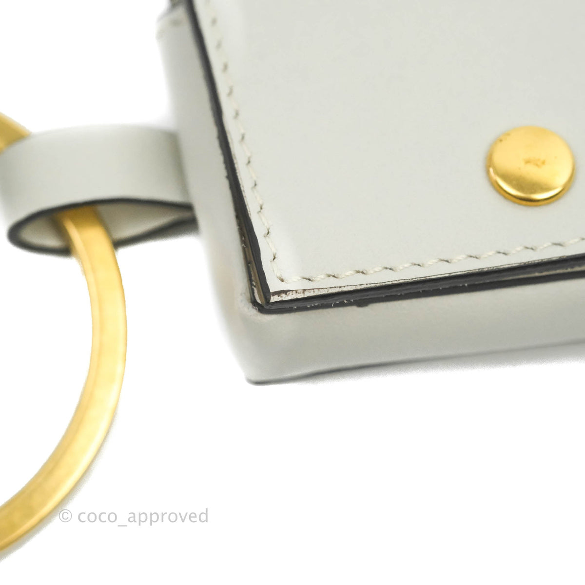 Celine Multi Key Ring Coin Card Case Light Grey Calfskin