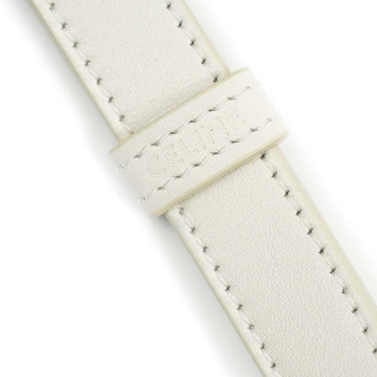 Celine Folco Cuir Triomphe White Smooth Calfskin