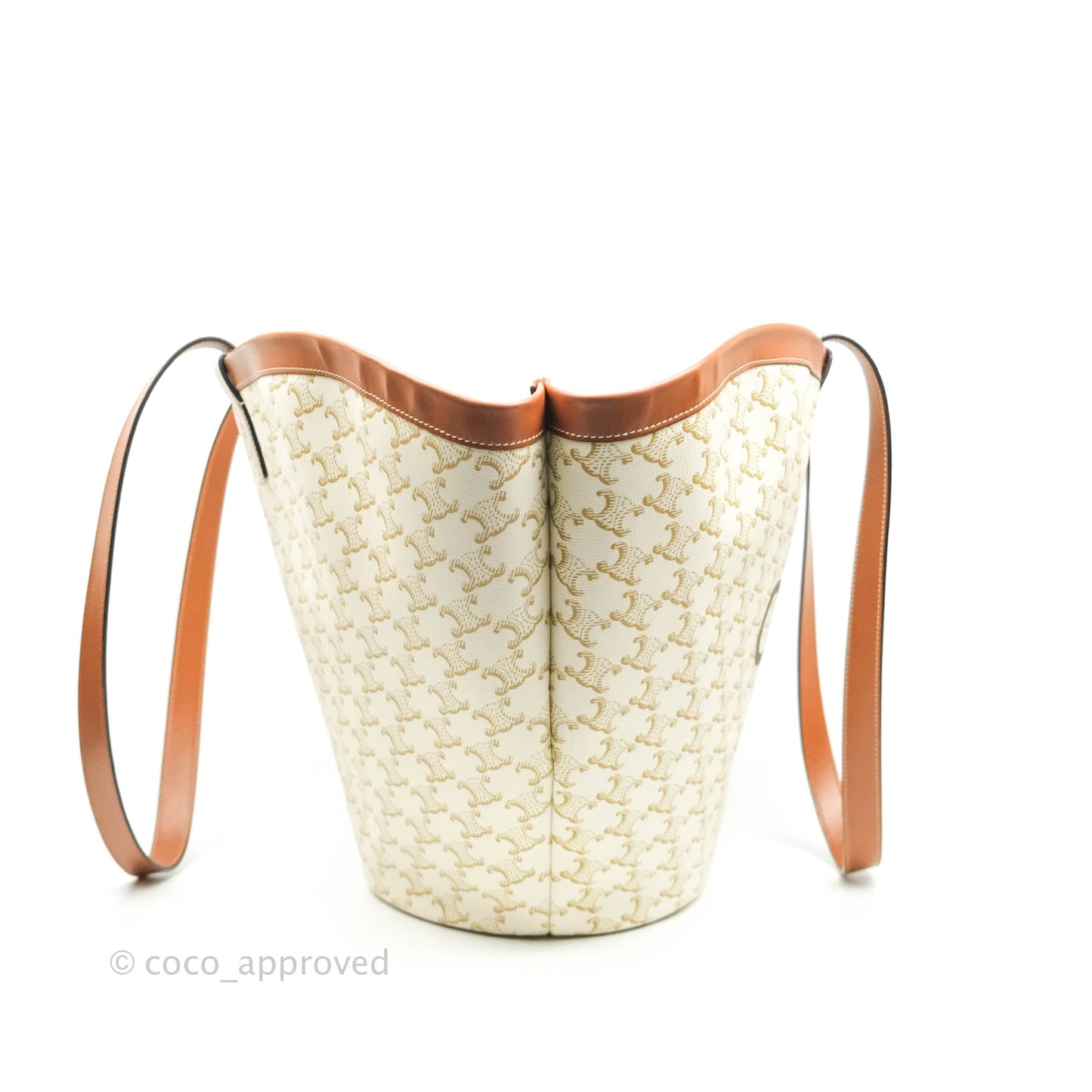 Celine Large Couffin Tote Triomphe Canvas Celine Print White