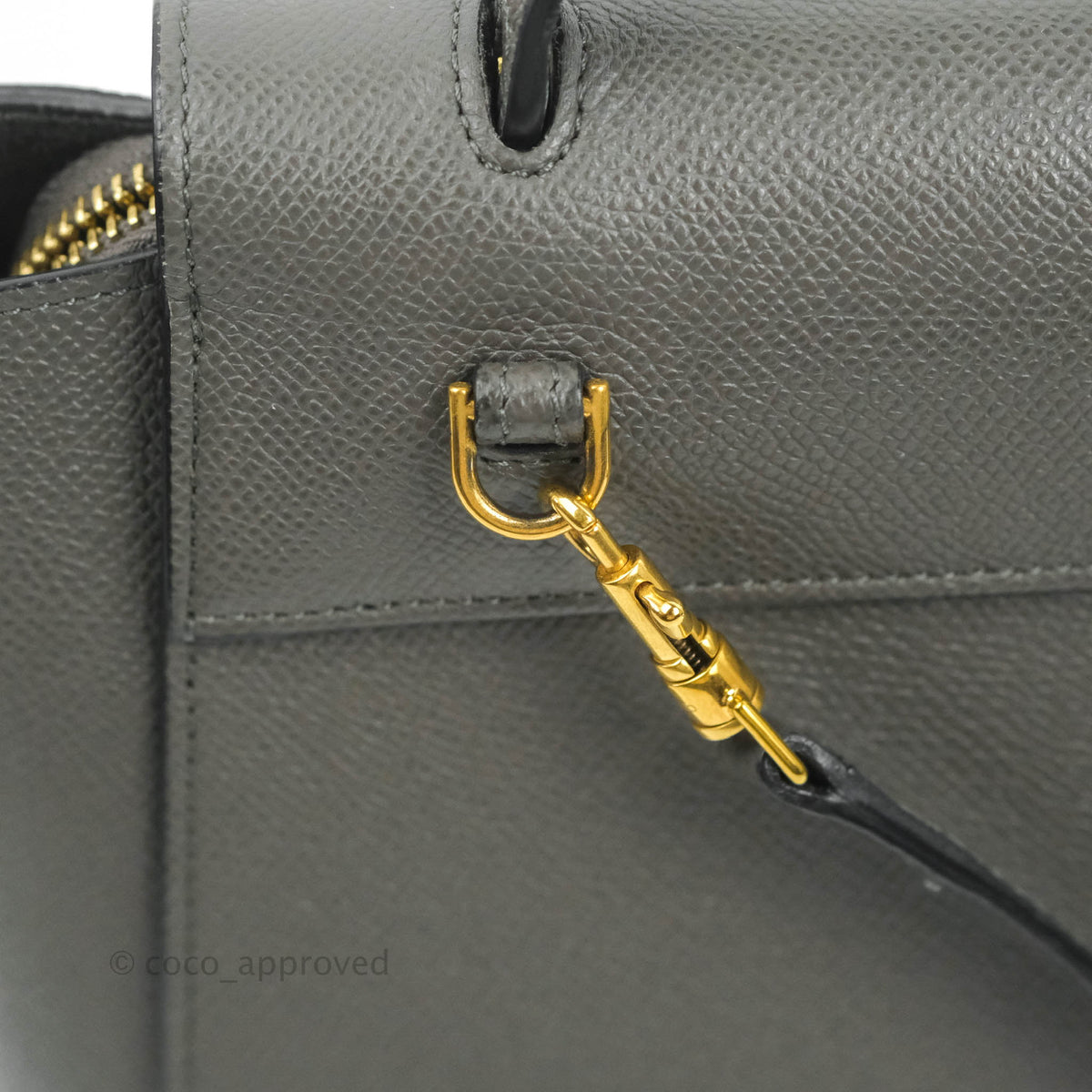 Celine Nano Belt Bag Grey Grained Calfskin Gold Hardware