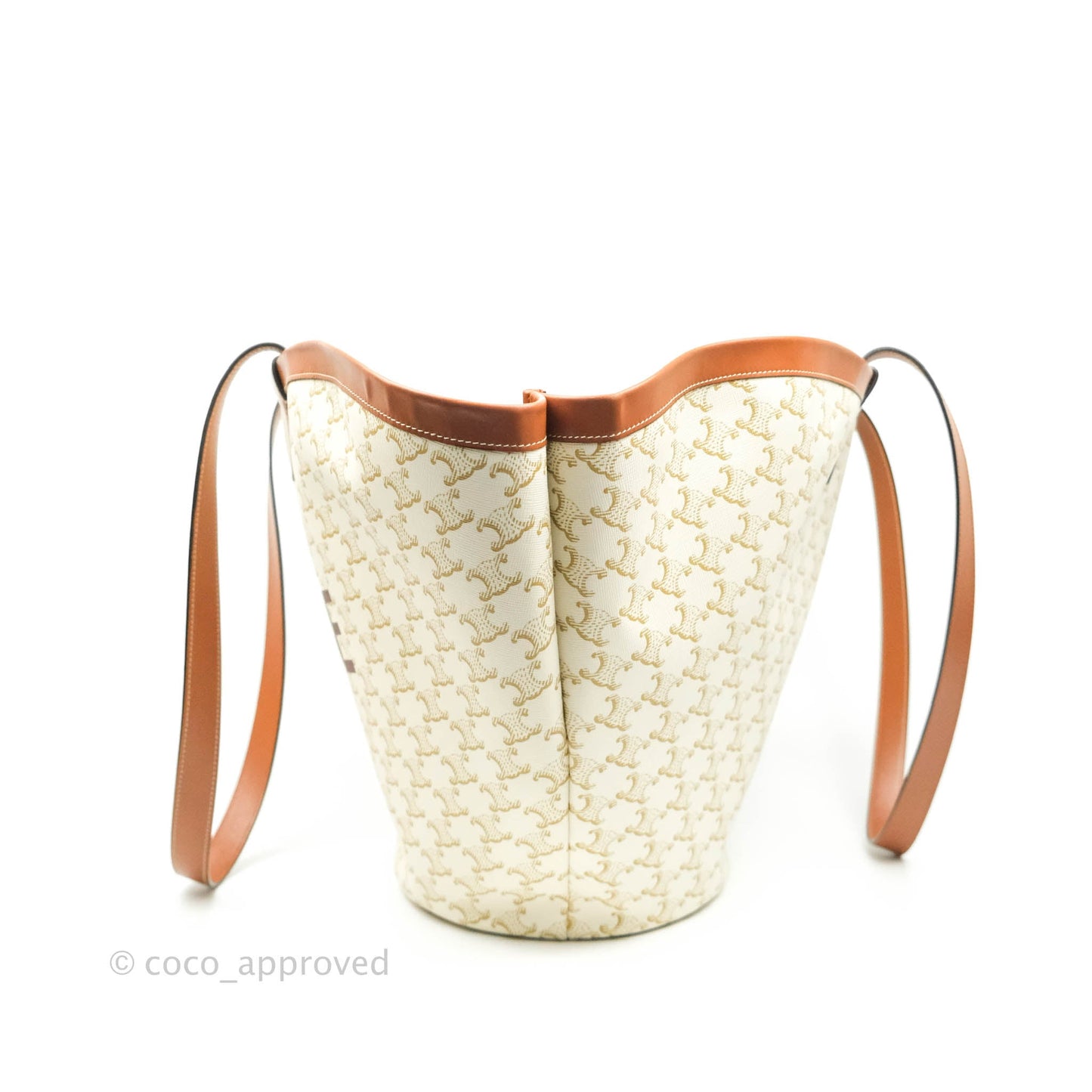 Celine Large Couffin Tote Triomphe Canvas Celine Print White