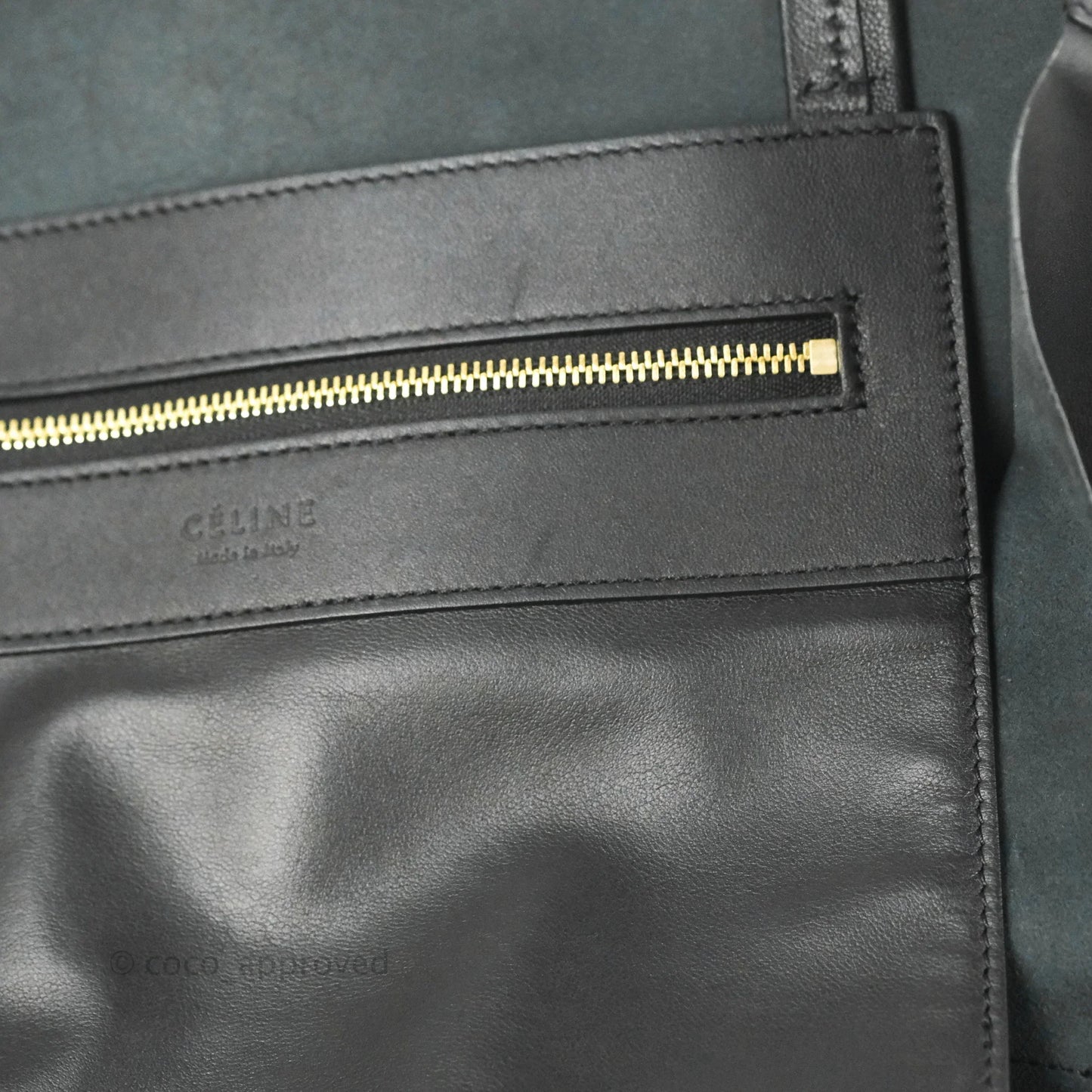 Celine Large Horizontal Cabas Tote Bag Black Calfskin