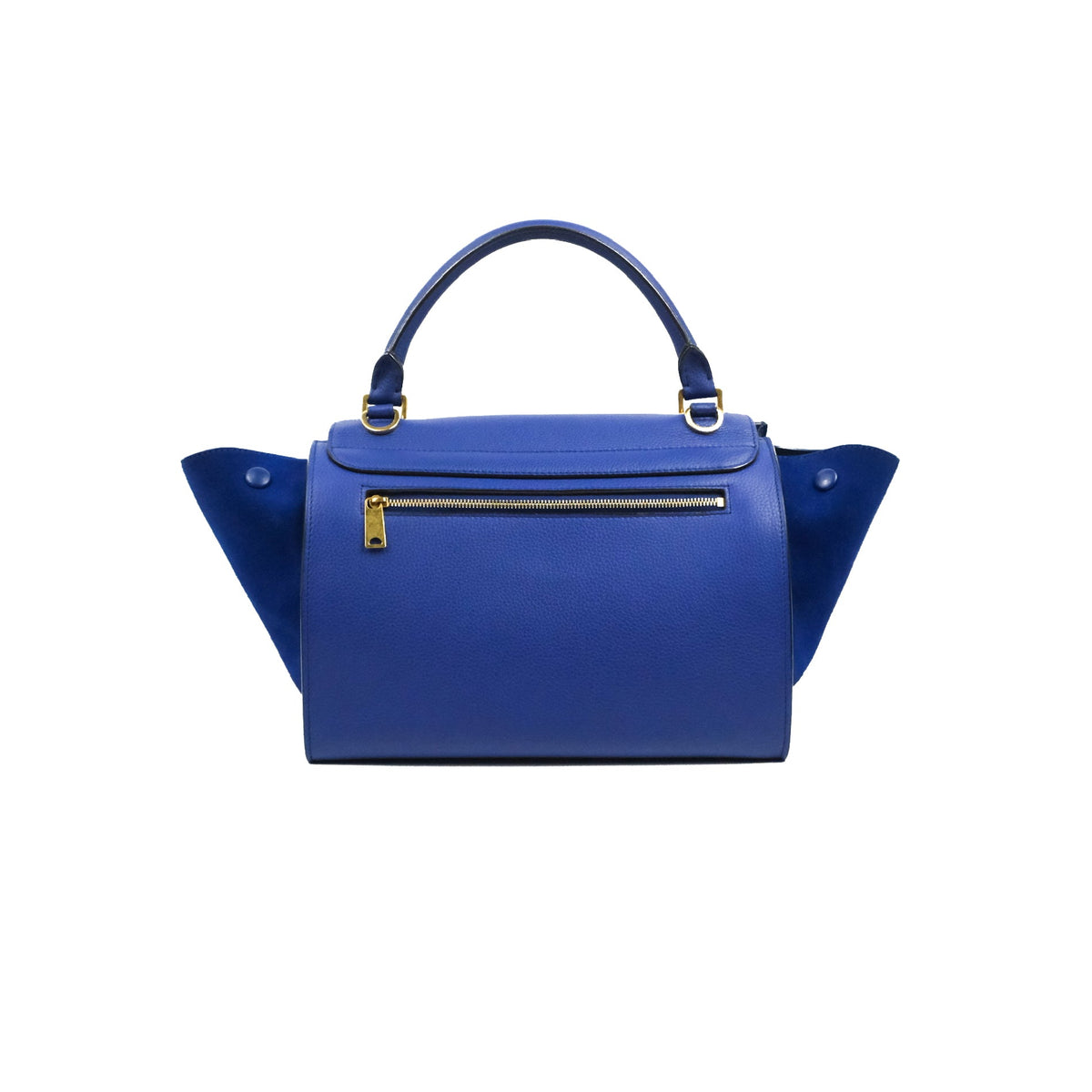 Celine Sleek Small Tri-Color Trapeze Blue Calfskin