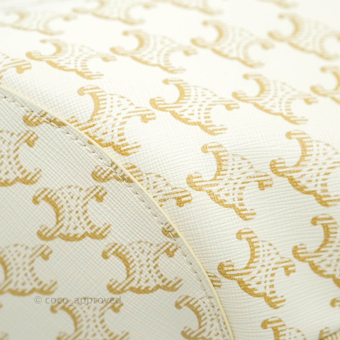 Celine Large Couffin Tote Triomphe Canvas Celine Print White