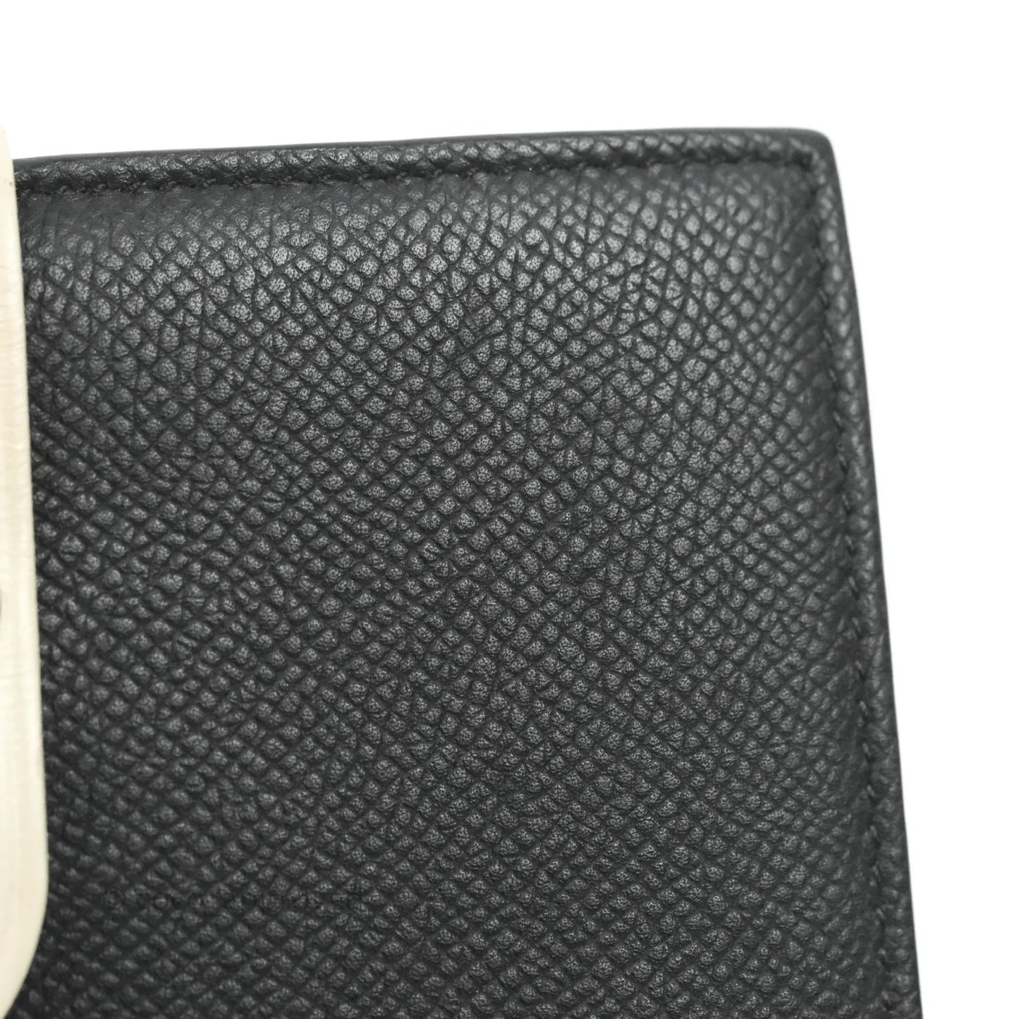 Celine Medium Strap Wallet In Grained Calfskin Black/Cream