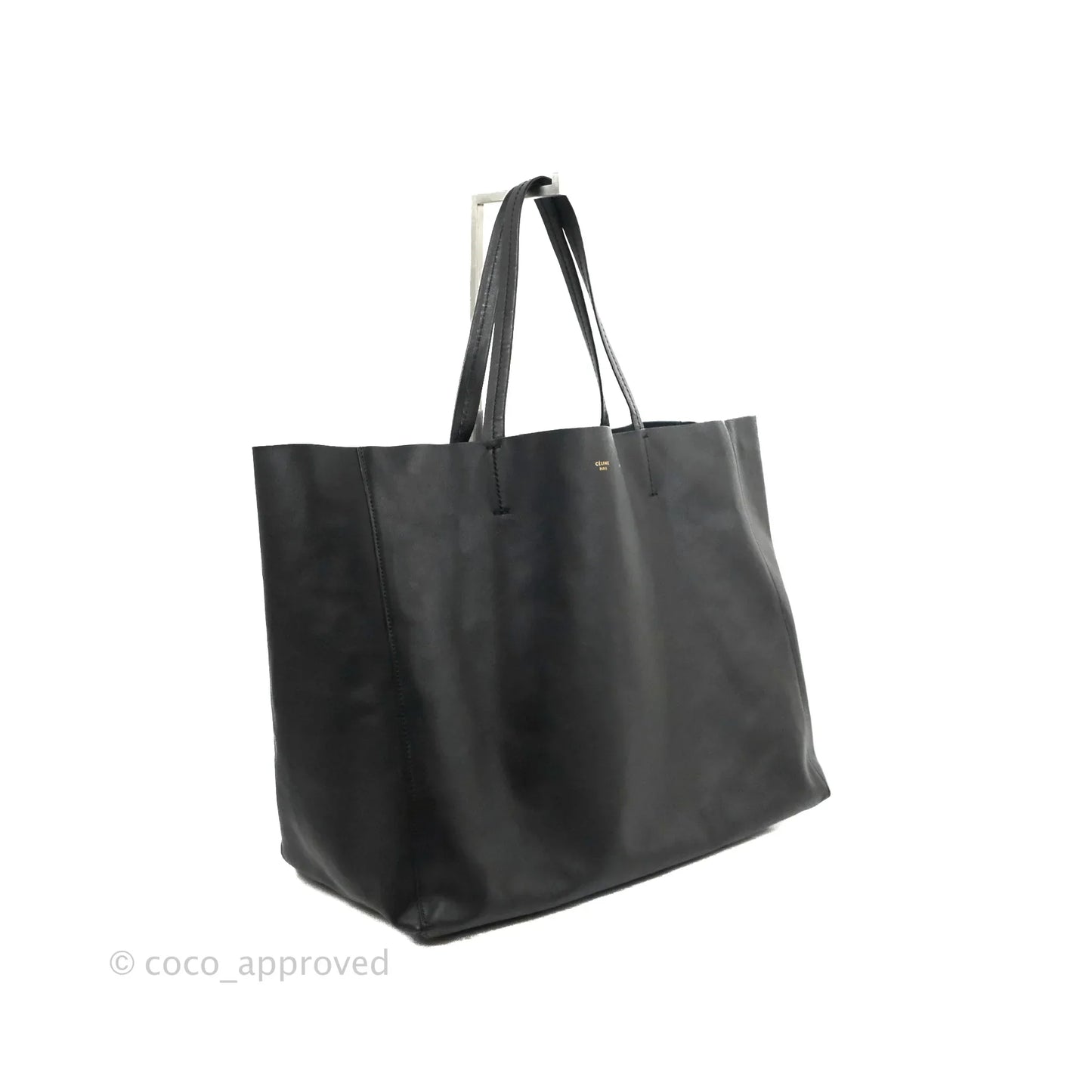 Celine Large Horizontal Cabas Tote Bag Black Calfskin