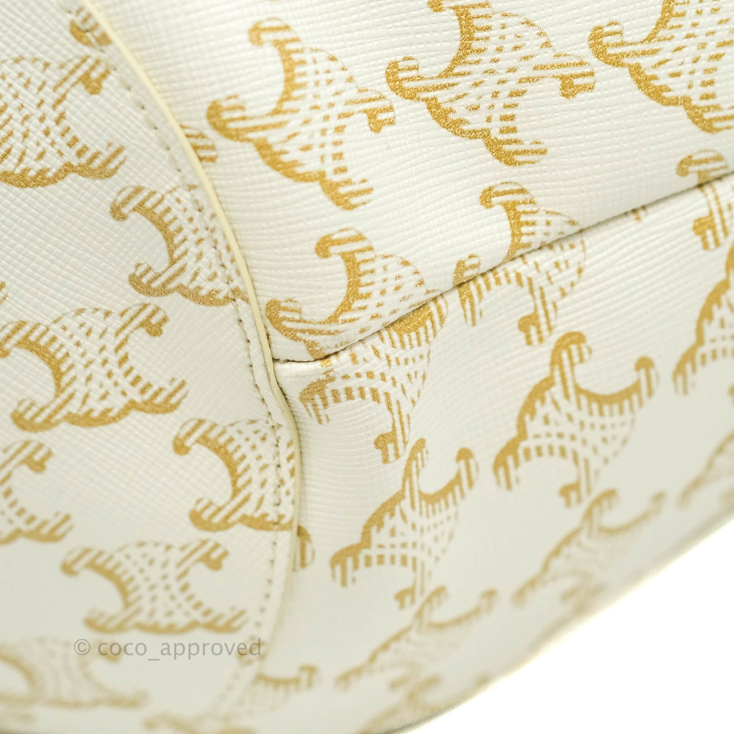 Celine Large Couffin Tote Triomphe Canvas Celine Print White