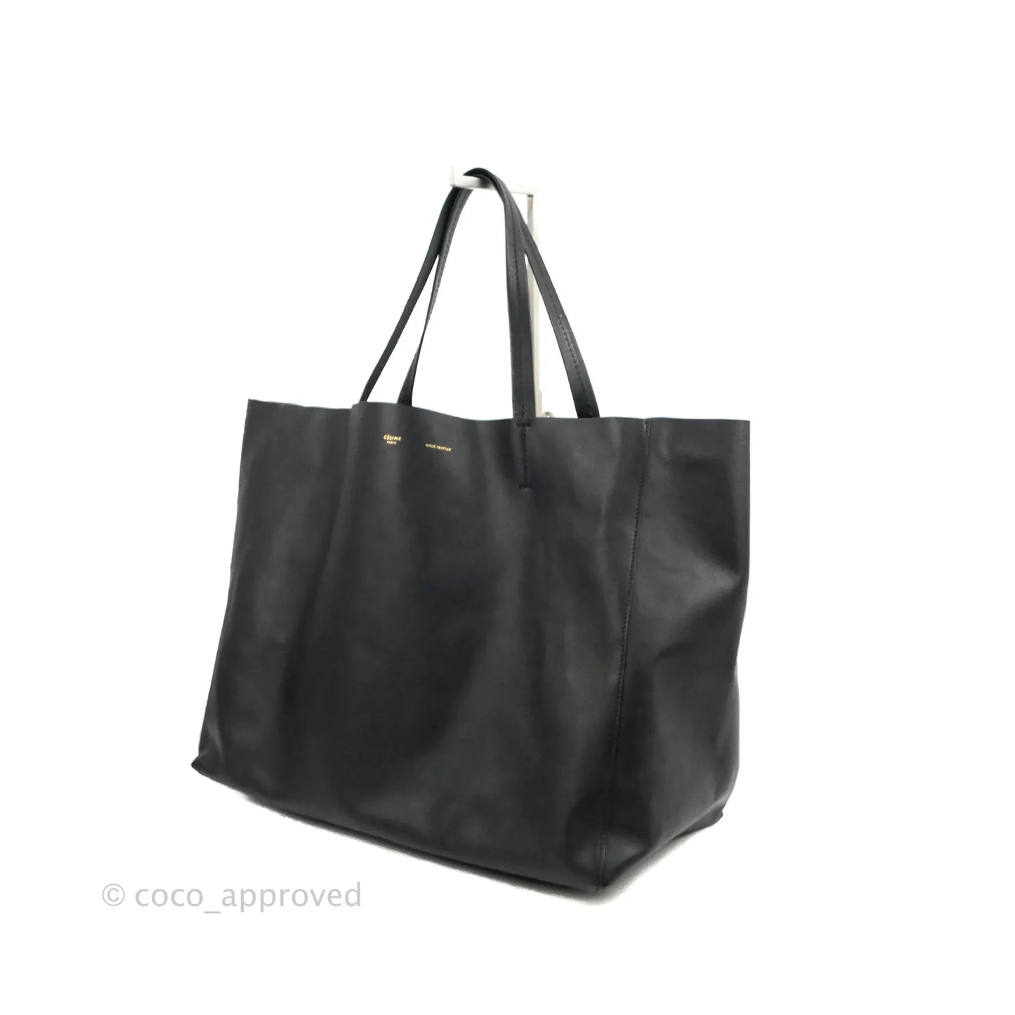 Celine Large Horizontal Cabas Tote Bag Black Calfskin