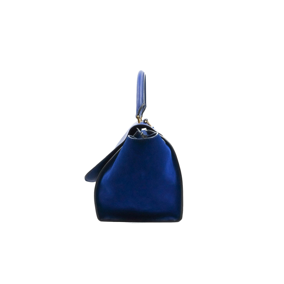 Celine Sleek Small Tri-Color Trapeze Blue Calfskin