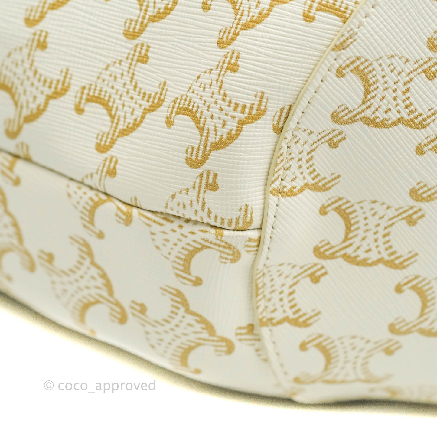 Celine Large Couffin Tote Triomphe Canvas Celine Print White