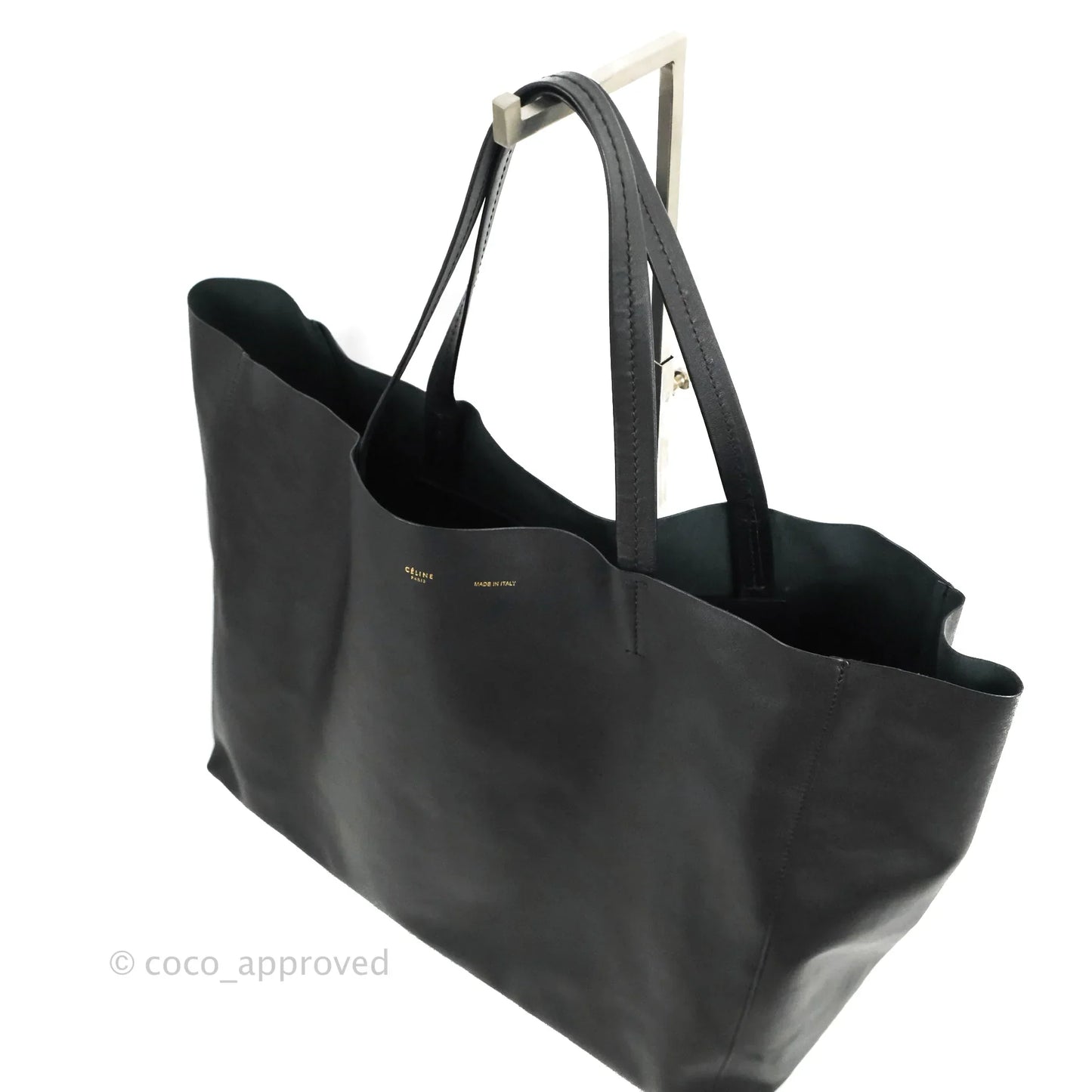 Celine Large Horizontal Cabas Tote Bag Black Calfskin