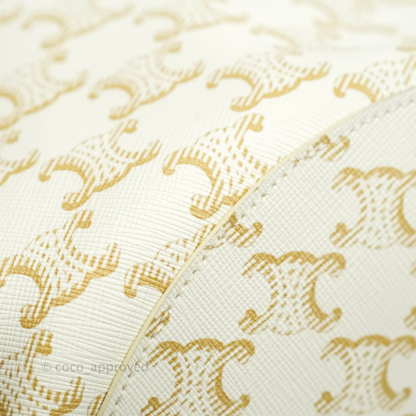 Celine Large Couffin Tote Triomphe Canvas Celine Print White