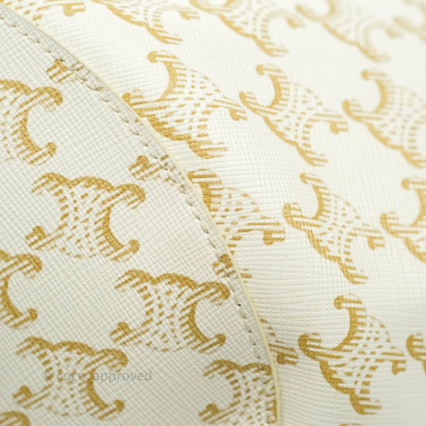 Celine Large Couffin Tote Triomphe Canvas Celine Print White