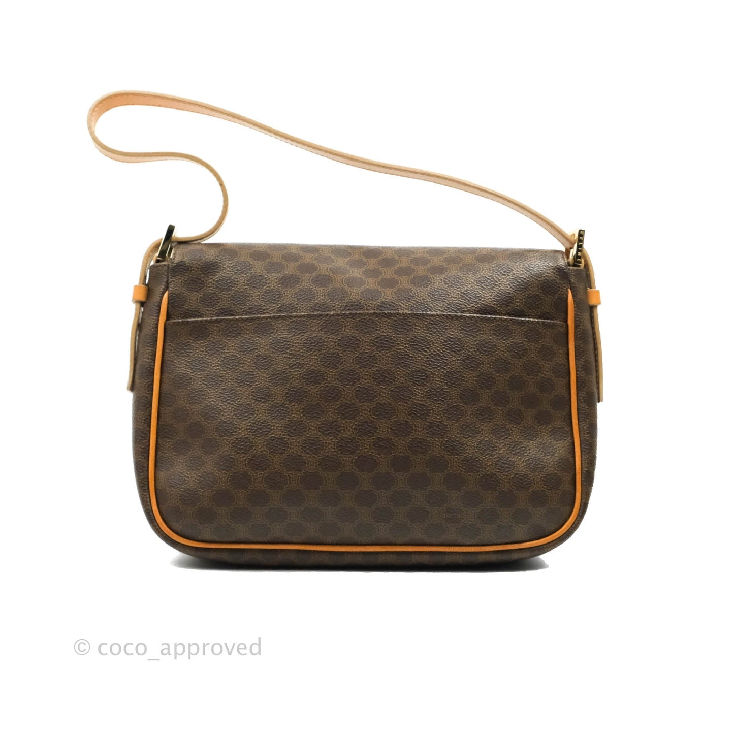 Celine Vintage Brown Canvas Shoulder Bag