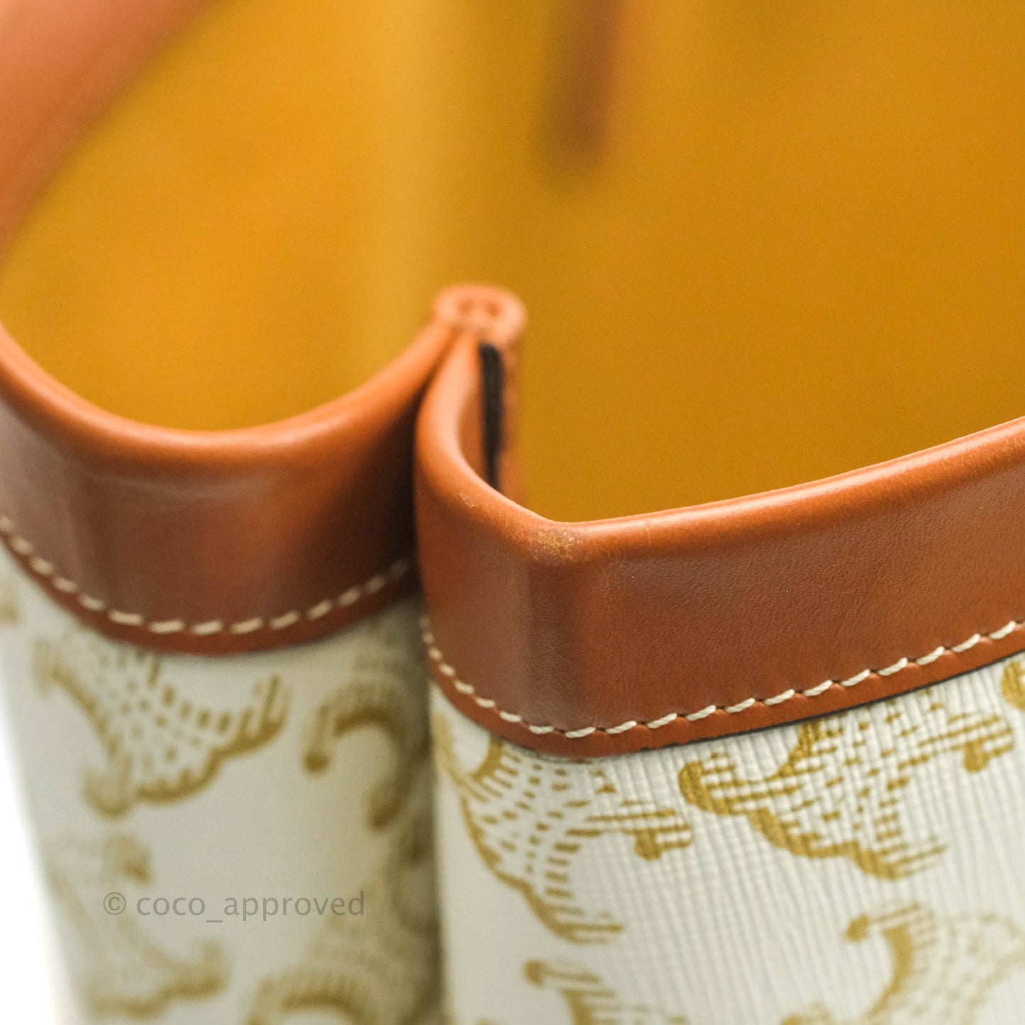 Celine Large Couffin Tote Triomphe Canvas Celine Print White