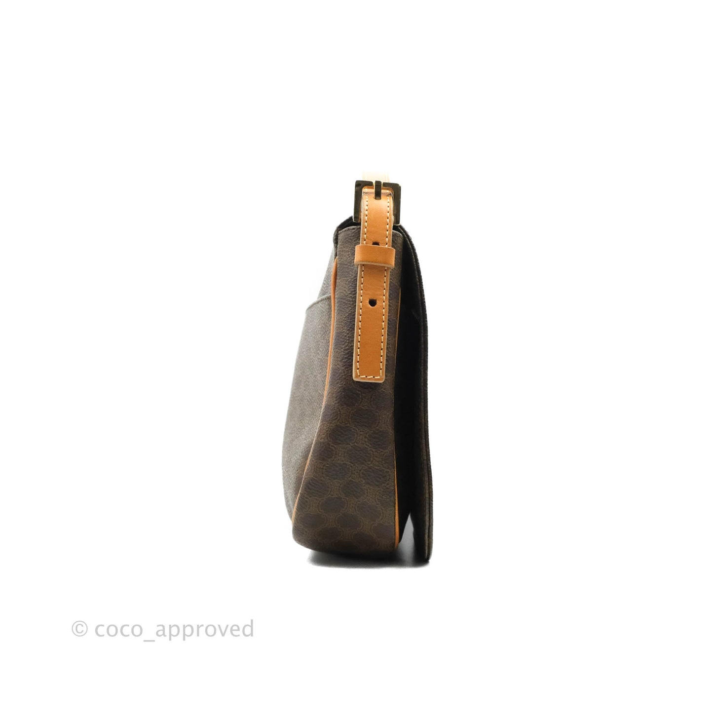 Celine Vintage Brown Canvas Shoulder Bag