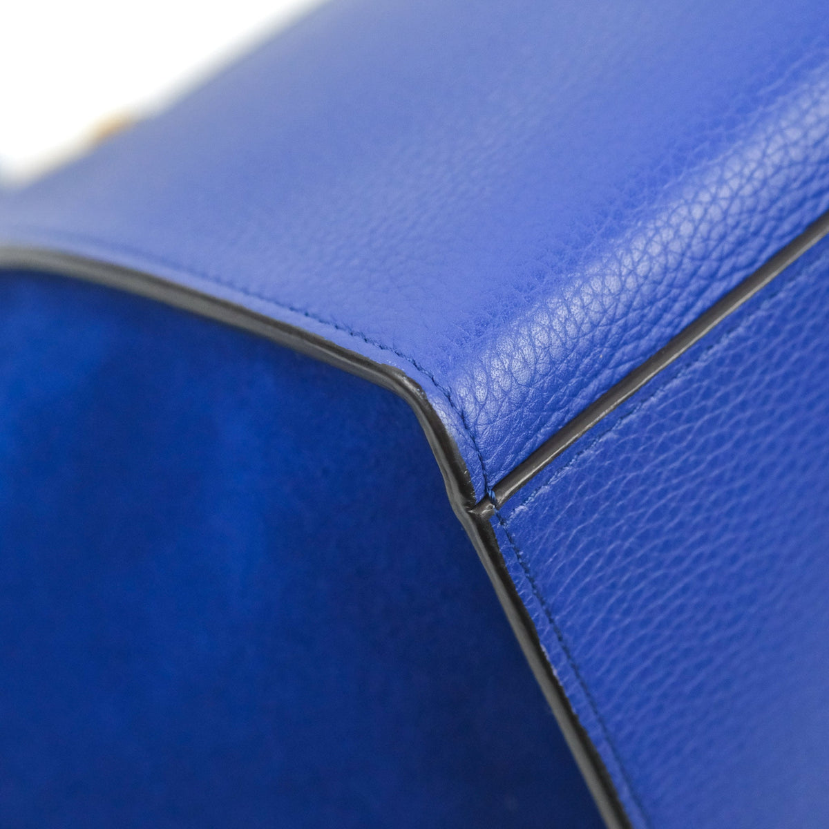 Celine Sleek Small Tri-Color Trapeze Blue Calfskin
