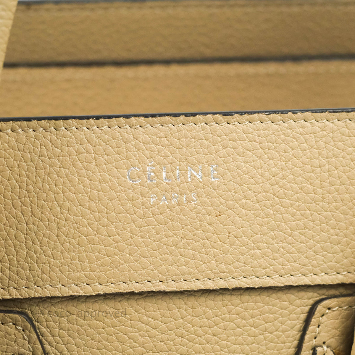 Celine Micro Luggage Handbag Dune Grained Calfskin