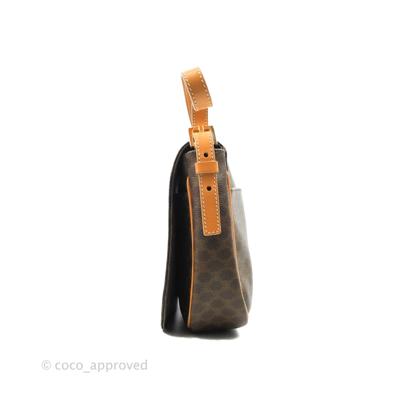 Celine Vintage Brown Canvas Shoulder Bag