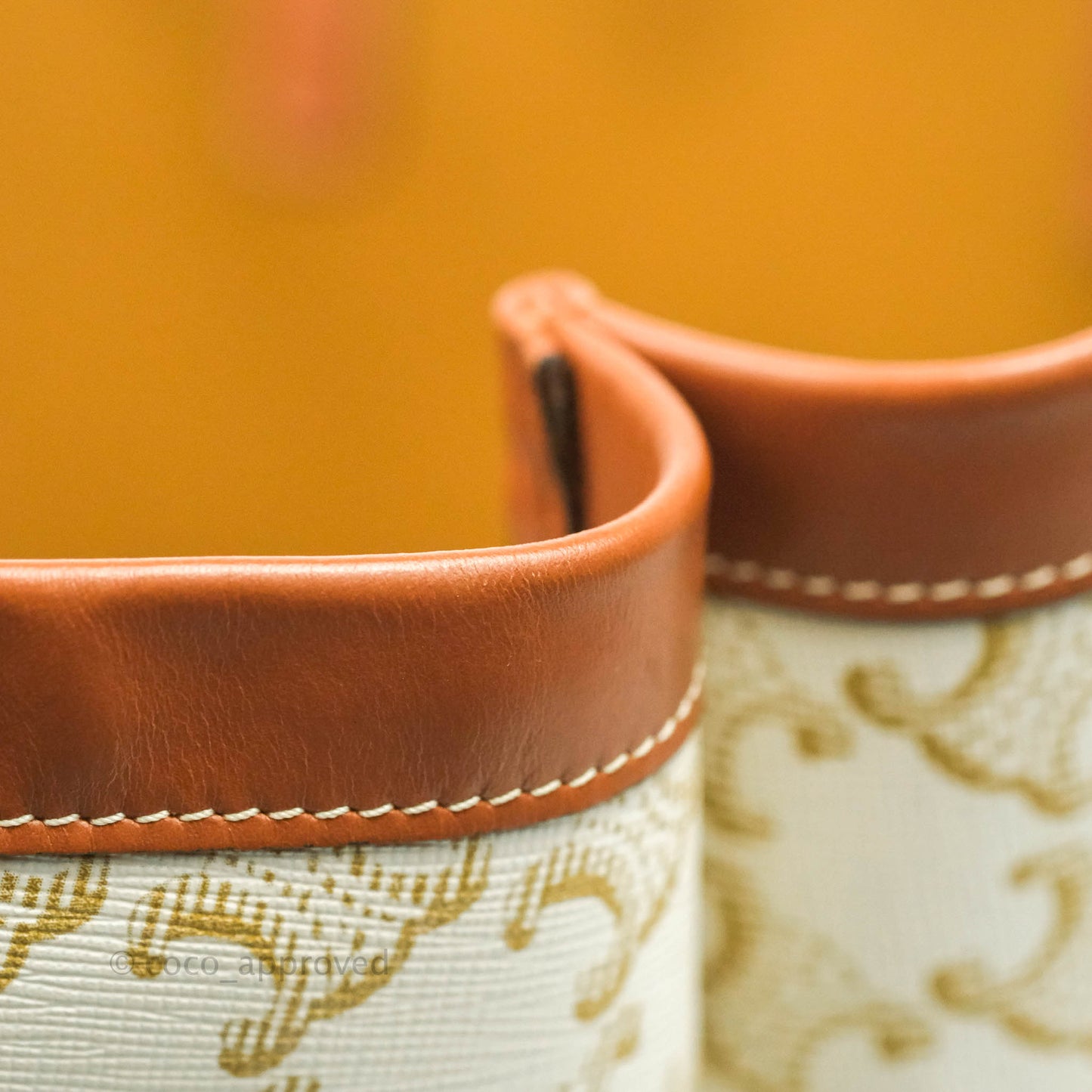 Celine Large Couffin Tote Triomphe Canvas Celine Print White