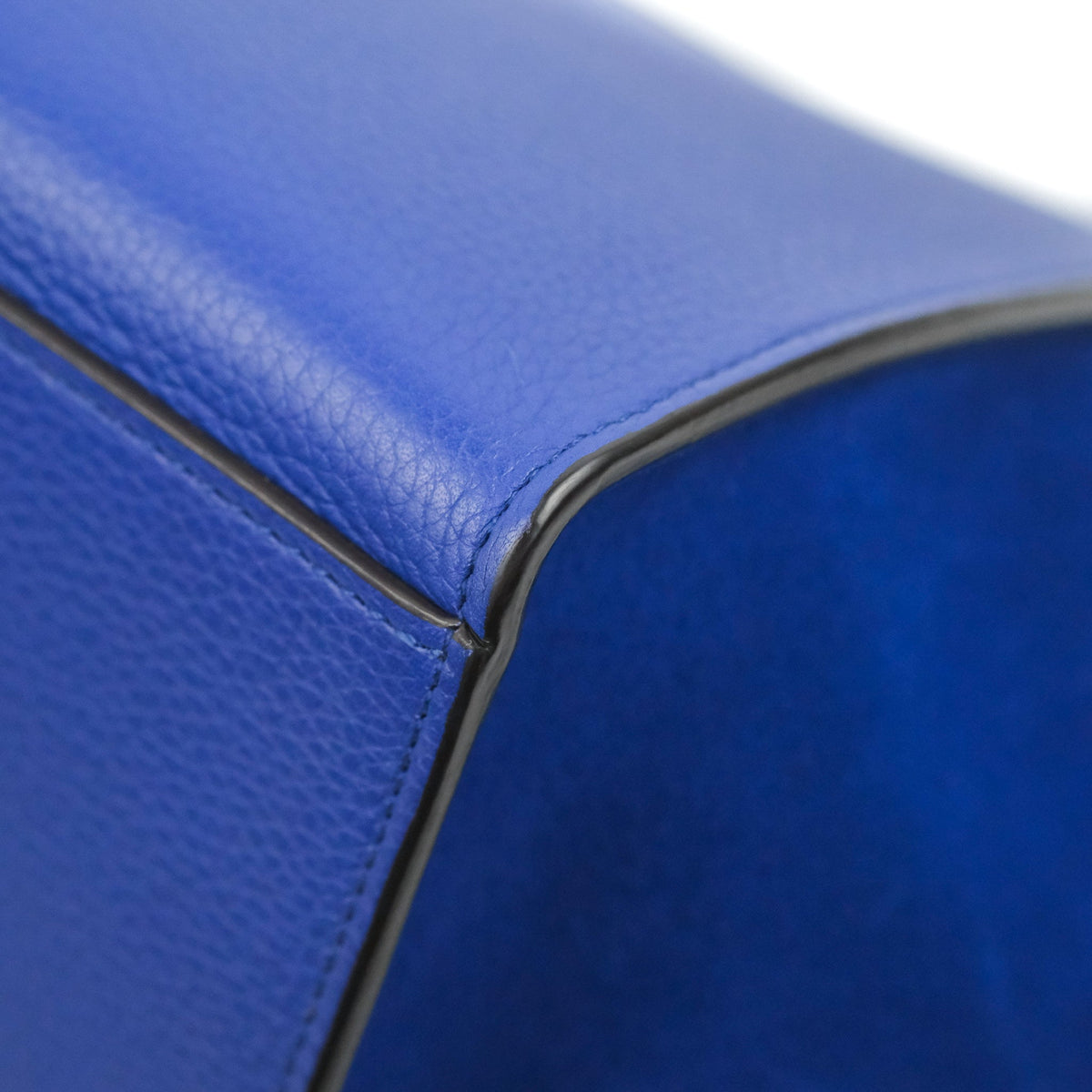 Celine Sleek Small Tri-Color Trapeze Blue Calfskin