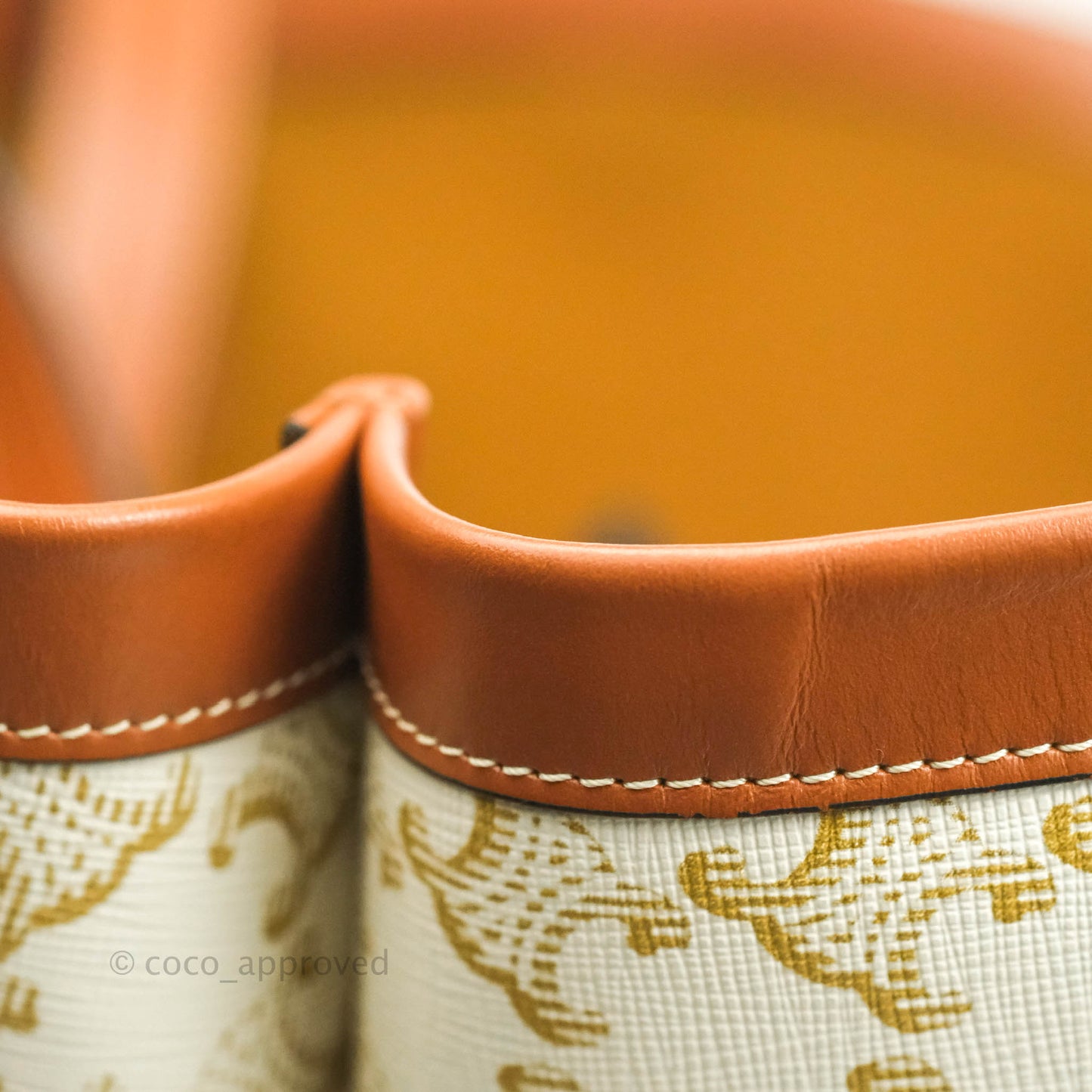 Celine Large Couffin Tote Triomphe Canvas Celine Print White