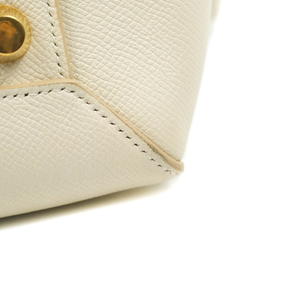 Celine Mini Belt Bag White Grained Calfskin Gold Hardware
