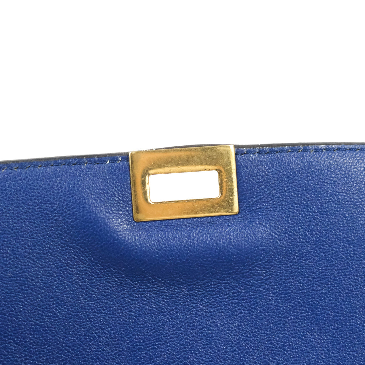 Celine Sleek Small Tri-Color Trapeze Blue Calfskin