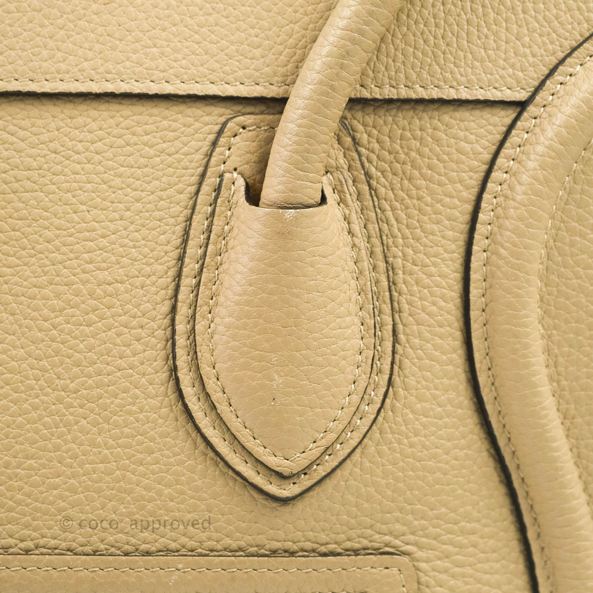 Celine Micro Luggage Handbag Dune Grained Calfskin