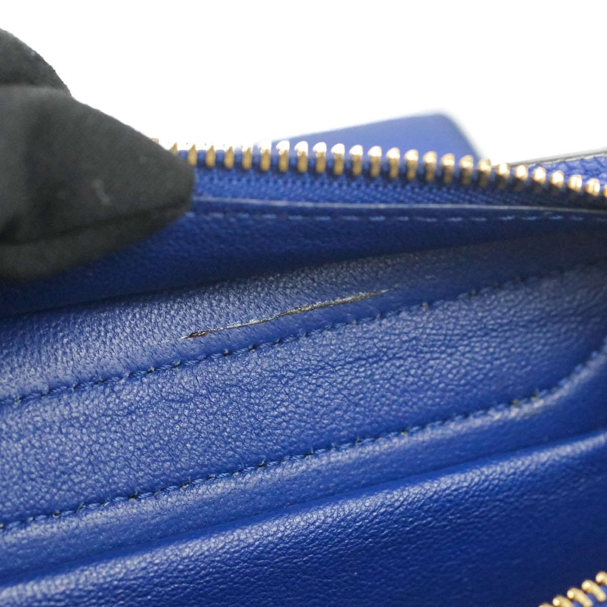 Celine Sleek Small Tri-Color Trapeze Blue Calfskin