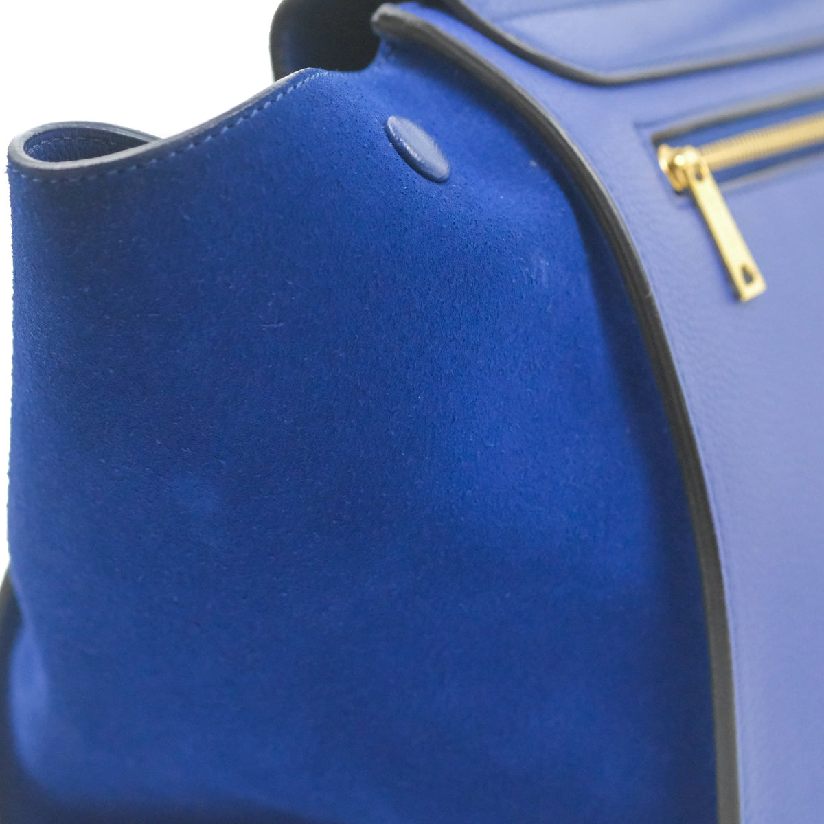 Celine Sleek Small Tri-Color Trapeze Blue Calfskin
